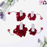 Maroon-Silk-Satin-Scrunchies