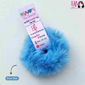 Baby Blue Fur Hair Tie