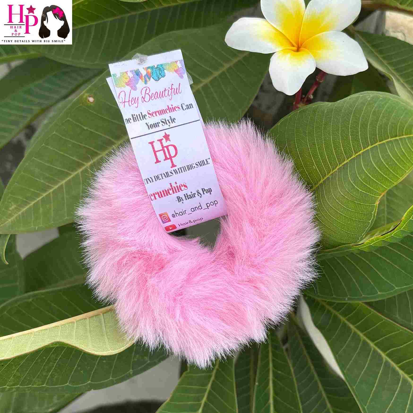 Barbie Pink Fur Hair Tie