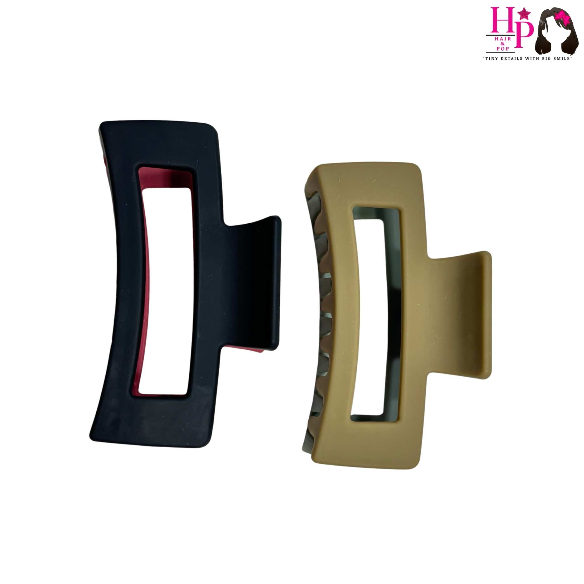 Beige and Olive , Reddish Pink and Black Hair Claws