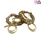 Beige with Crystal Stone Skinny Hair Tie