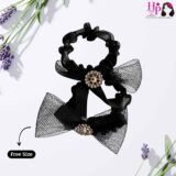 Black Embellished Hair Tie