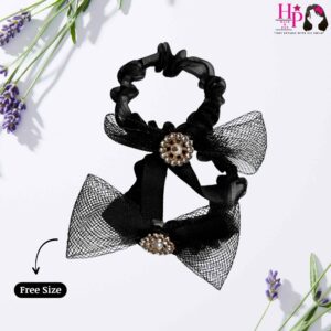 Black Embellished Hair Tie