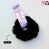 Black Fur Hair Tie