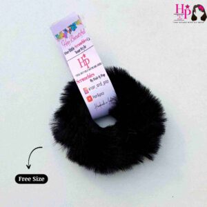 Black Fur Hair Tie