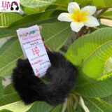 Black Fur Hair Tie