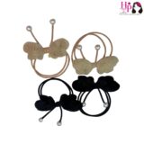 Black and Nude Butterfly Hair Tie