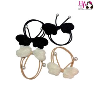 Black and Off White Butterfly Hair Tie
