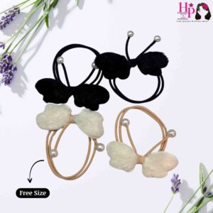 Black and Off White Butterfly Hair Tie