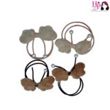 Brown and Nude Butterfly Hair Tie