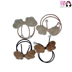 Brown and Nude Butterfly Hair Tie