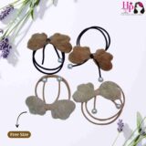 Brown and Nude Butterfly Hair Tie