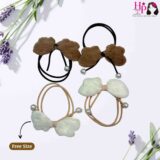Brown and Off White Butterfly Hair Tie