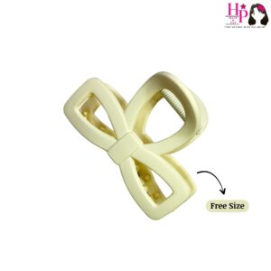 Butter Cream Bow Style Hair Claws