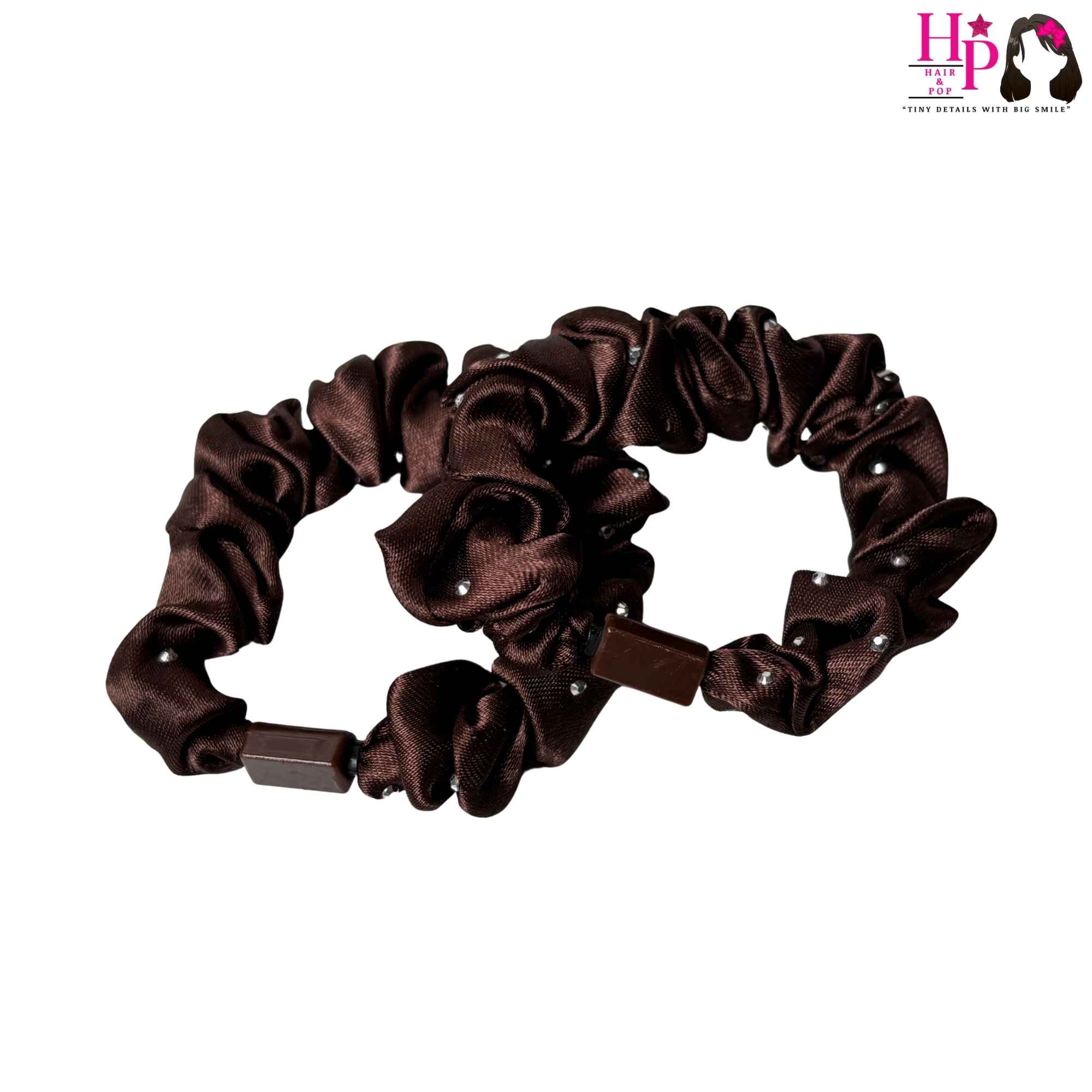 Dark Brown Rhinestone Hair Tie