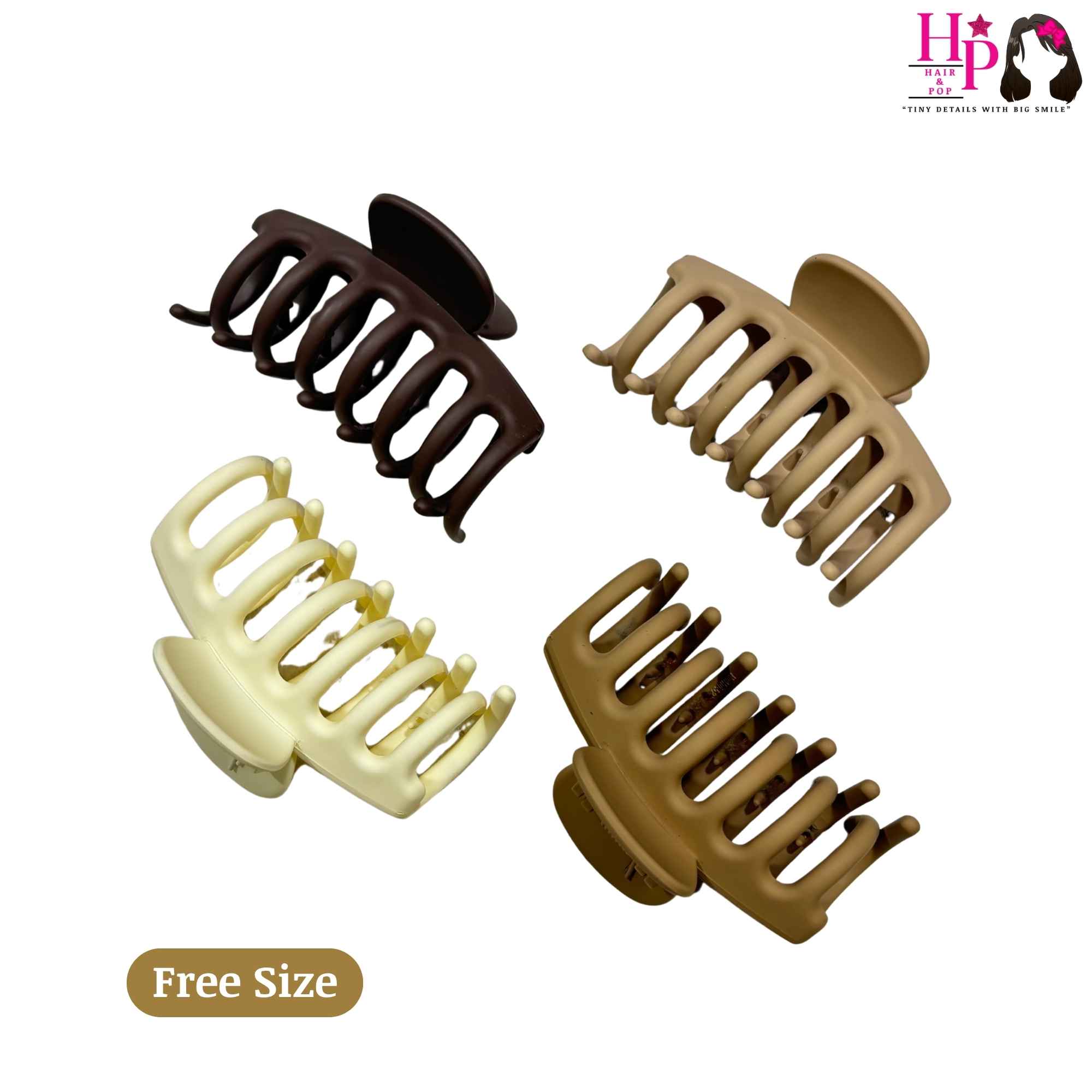 Dark Brown and Dark Beige, Buttercream and Nude Hair Claws Dark Brown and Dark beige, Buttercream and Nude Hair Claws