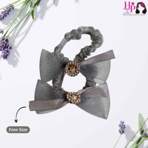 Grey Embellished Hair Tie