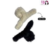 Ivory and Black Fur Hair Claws