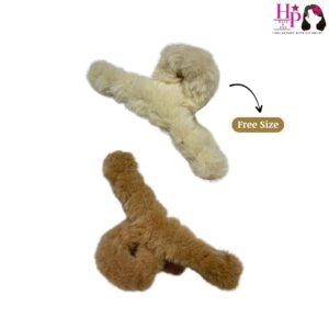 Ivory and Brown Fur Hair Claws