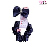 Midnight Blue Hair Tie with Scrunchie (1)