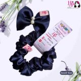 Midnight Blue Hair Bow with Scrunchies