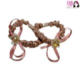 Nude Pink with Crystal Stone Skinny Hair Tie