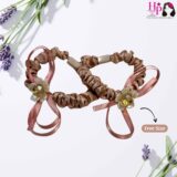 Nude Pink Crystal Stone Skinny Hair Tie