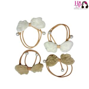 Nude and Off White Butterfly Hair Tie