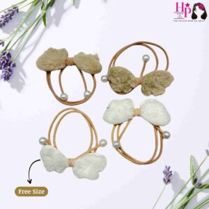 Nude and Off White Butterfly Hair Tie